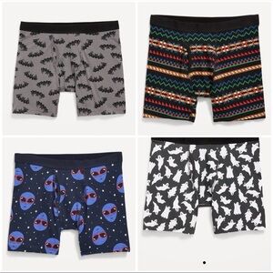 Old Navy Men's Boxer Briefs - Fun Patterns in Gray, Black, Blue
